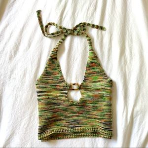 Jaded London Green knit Halter top